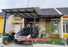 Hasil Pemasangan Kanopi Baja Ringan Atap Alderon Sunpanel Super Elegan Plus Cat Hitam di Cimanggu City Bogor