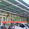 Hasil Pemasangan Kanopi Baja Ringan Atap Go Green Hijau Type Elegan Tanpa Cat Rangka di Pabuaran Cibinong