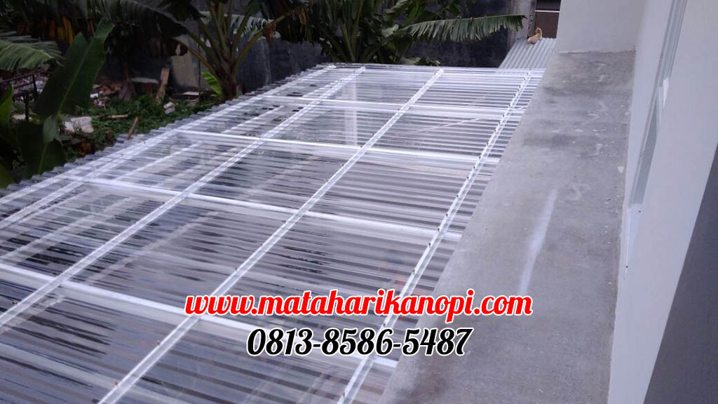 Hasil Pemasangan Kanopi Baja Ringan Atap Solartuff Super Elegan Plus Cat Putih di Cimanggis Depok