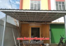 Hasil Pemasangan Kanopi Baja Ringan Atap Spandek Super Elegan Plus Cat Putih di Arco Bento