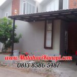 Hasil Pemasangan Kanopi Baja Ringan Atap Alderon Sunpanel Super Elegan Plus Cata Rangka Hitam di Perum Madrid Residece Cilodong Depok