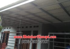 Hasil Pemasangan Kanopi Baja Ringan Murah Atap Evo Gold Type Ekonomis di Cikumpa Sukmajaya Depok