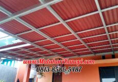Hasil Pemasangan Kanopi Baja Ringan Atap Go Green Ekonimis di Perum Qoryatussalam Sani Blok H.07A Tirtajaya Sukmajaya Depok