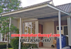 Hasil Pemasangan Kanopi Baja Ringan Atap Alderon Type Super Elegan Plus Cat Putih di Perum Ardena Residence