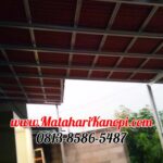Hasil Pemasangan Kanopi Baja Ringan Atap Go Green Ekonomis di Taman Melati Premier Blok HB23 Bojong Sari Sawangan Depok