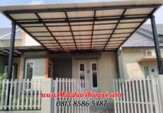 Hasil Pemasangan Kanopi Baja Ringan Atap Alderon RS Super Elegan Plus Cat Hitam di Pasir Putih Sawangan Depok